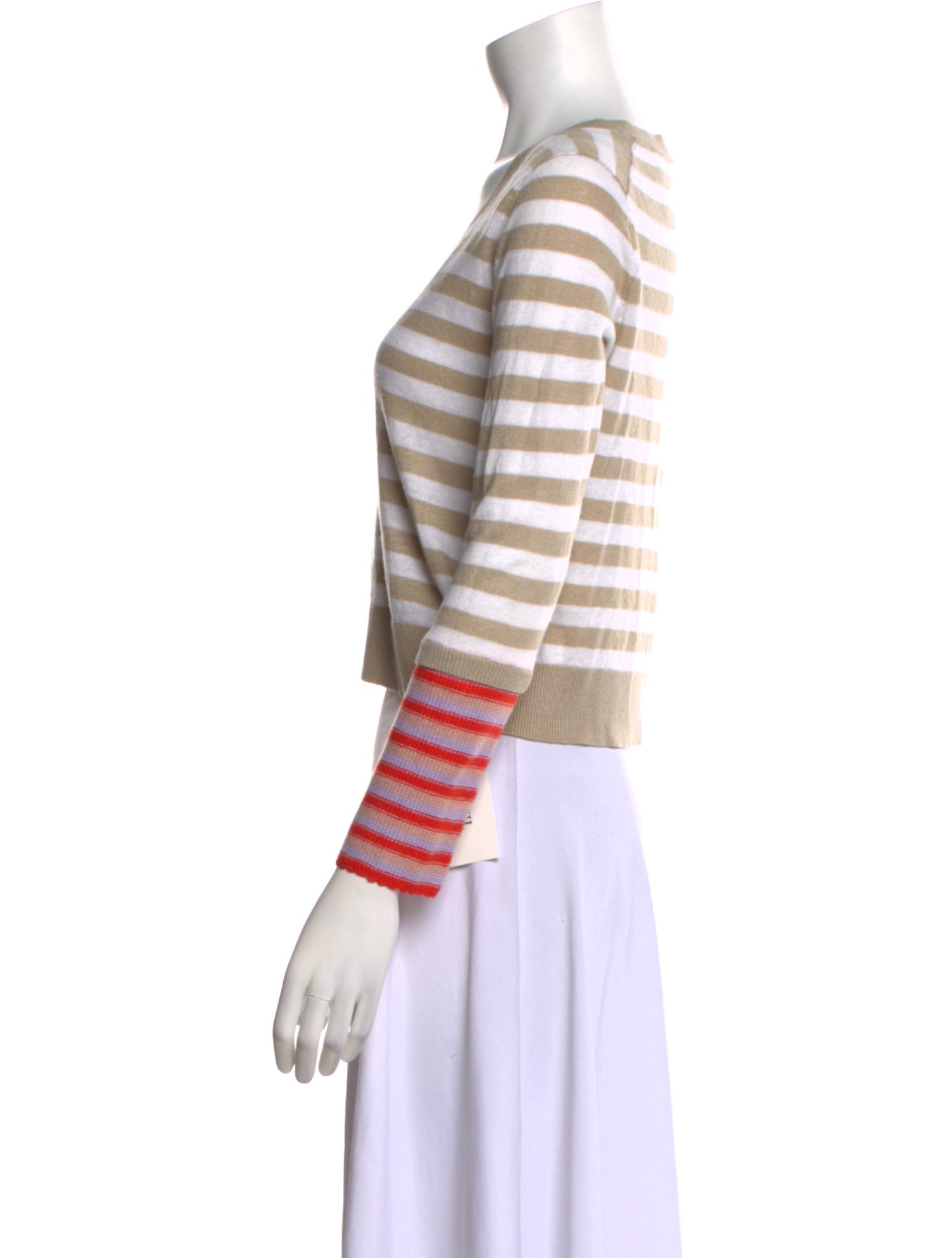 Veronica Beard Linen Striped Crop Top