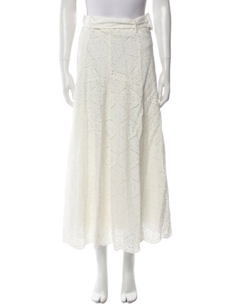 Veronica Beard Lace Pattern Midi Length Skirt