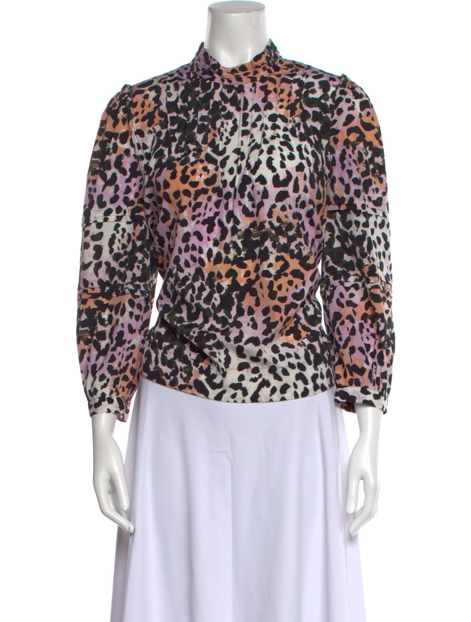 Veronica Beard Silk Animal Print Blouse