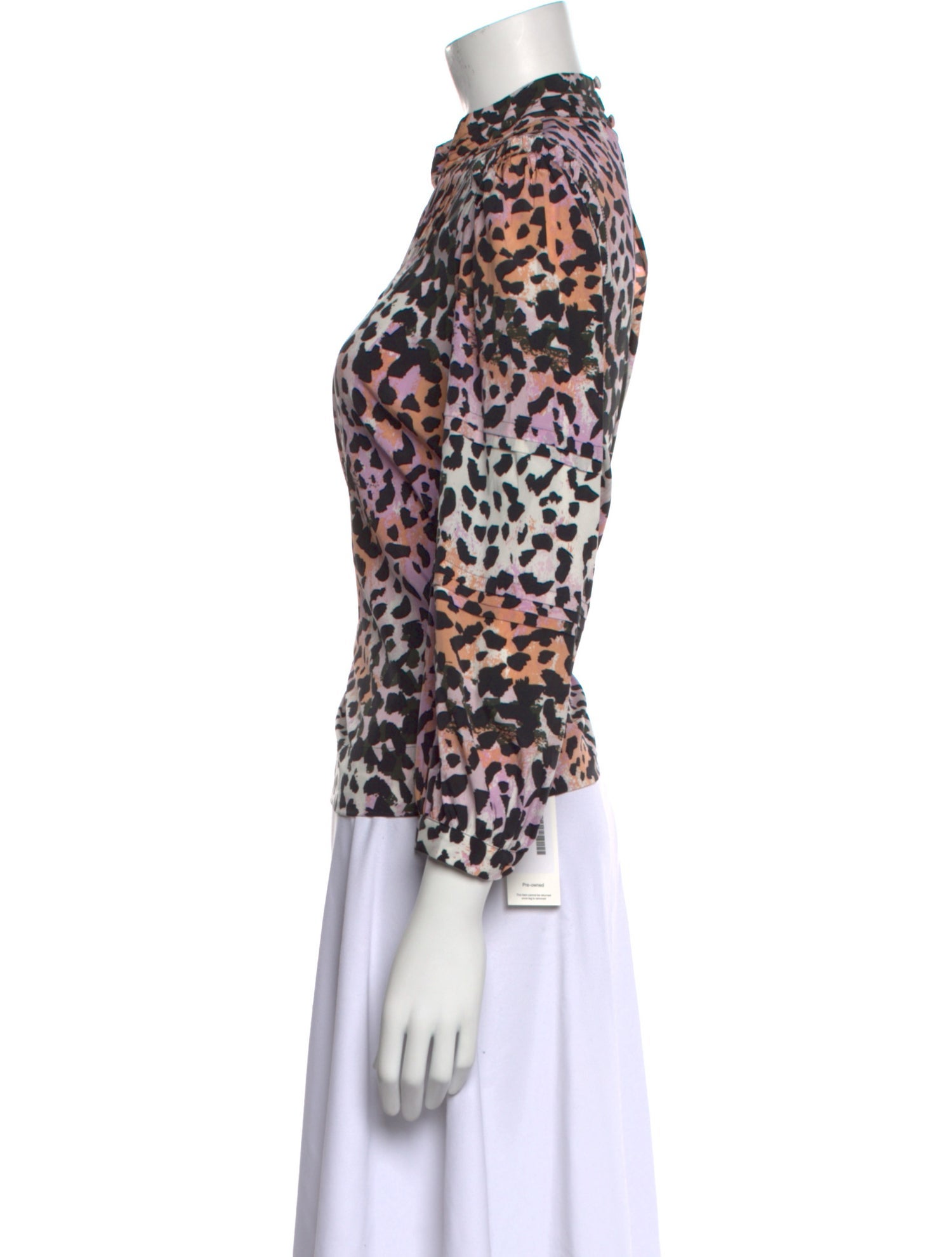 Veronica Beard Silk Animal Print Blouse