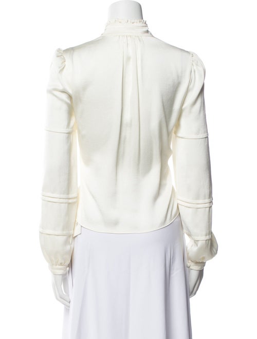 Veronica Beard Mock Neck Long Sleeve Blouse