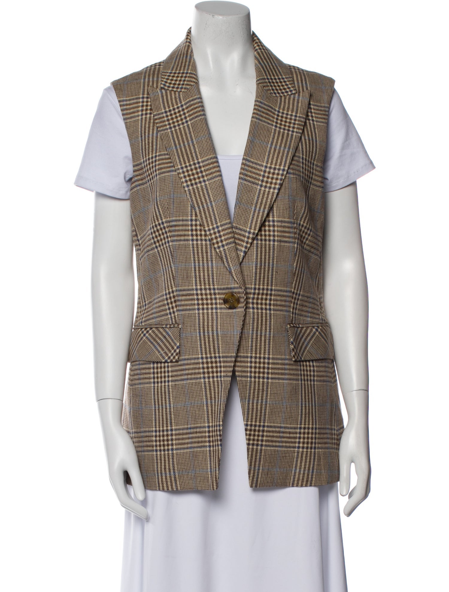 Veronica Beard Plaid Print Vest w/ Tags