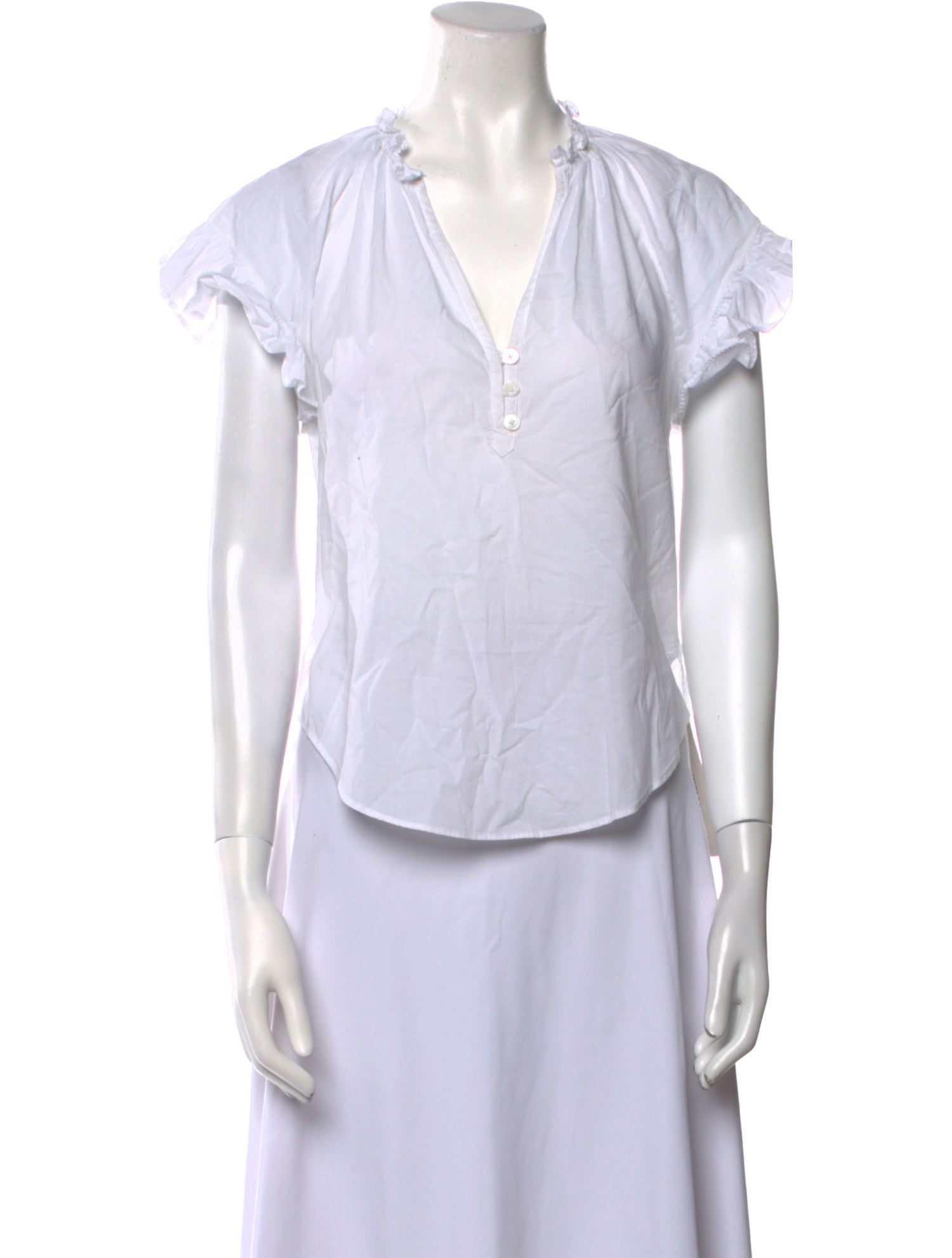 Veronica Beard V-Neck Short Sleeve Top