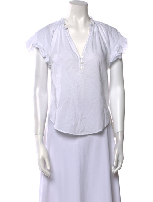 Veronica Beard V-Neck Short Sleeve Top