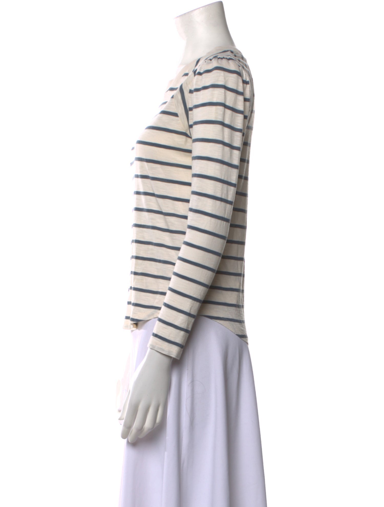 Veronica Beard Striped Scoop Neck Top