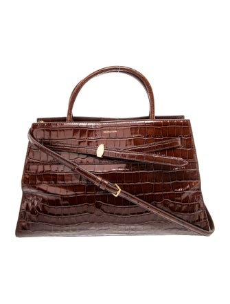 Veronica Beard Embossed Leather Top Handle Bag