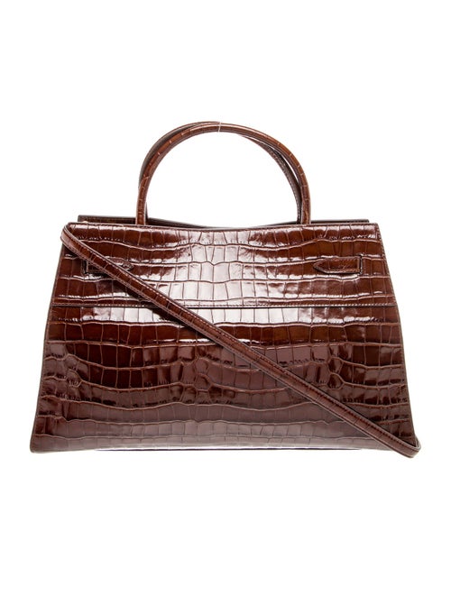 Veronica Beard Embossed Leather Top Handle Bag