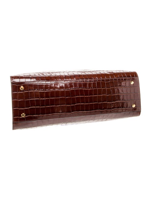 Veronica Beard Embossed Leather Top Handle Bag