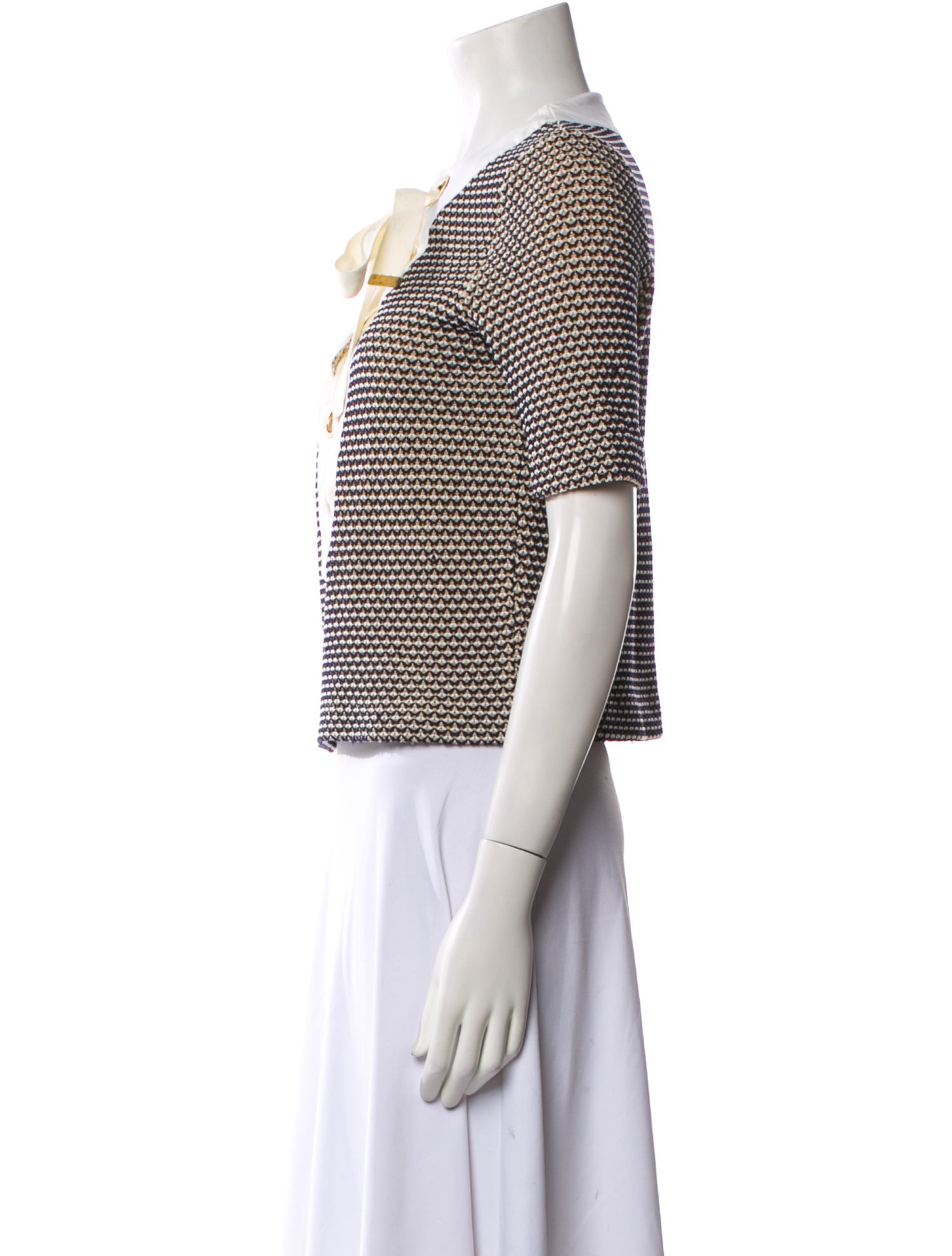 Veronica Beard Printed Square Neckline Crop Top