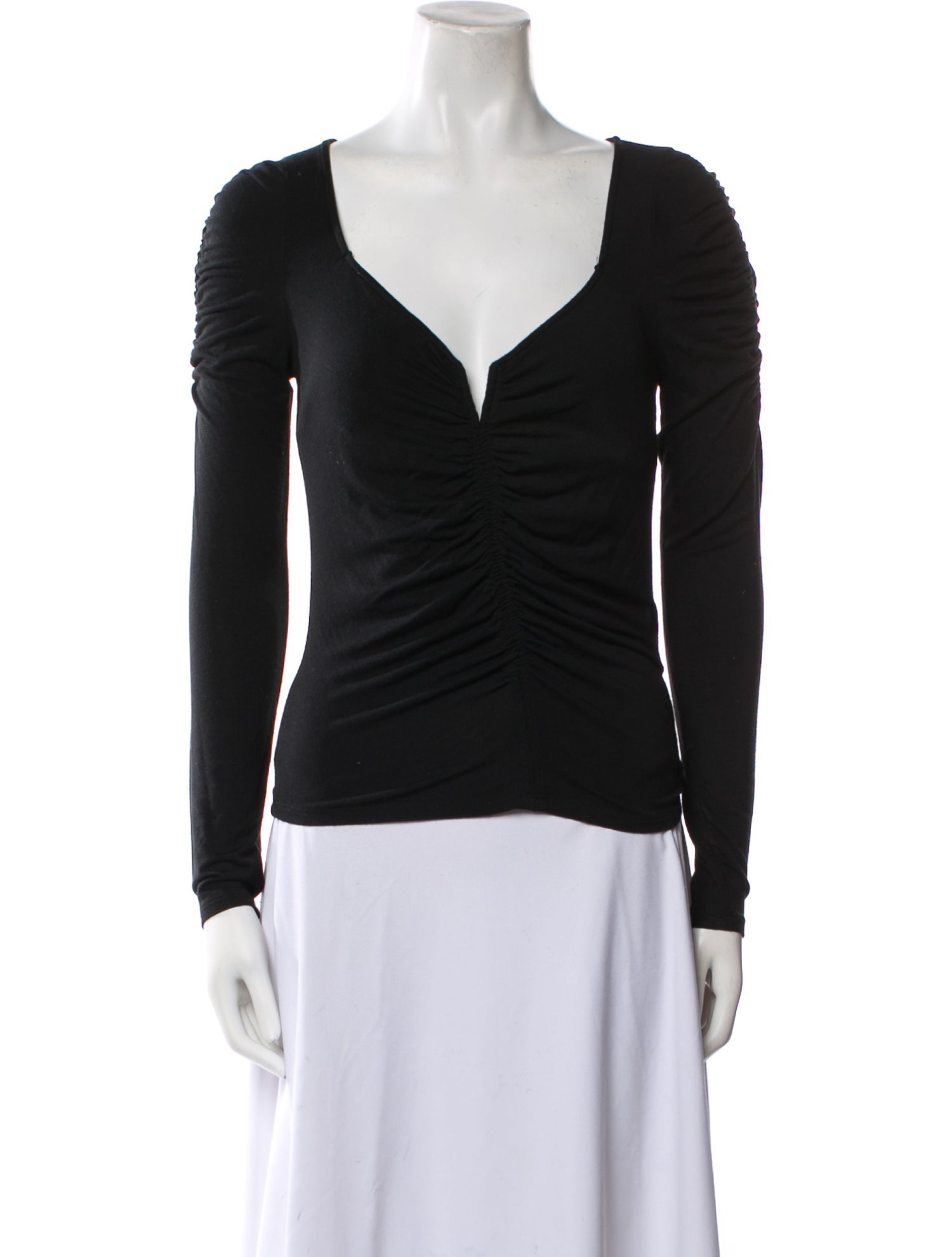 Veronica Beard V-Neck Long Sleeve Top