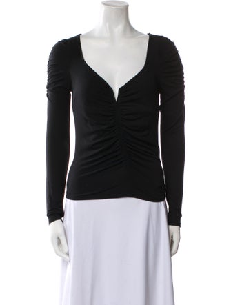 Veronica Beard V-Neck Long Sleeve Top