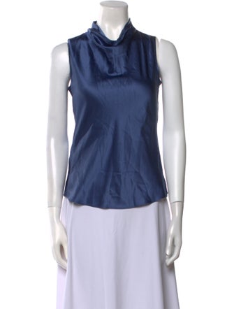 Veronica Beard Satin Cowl Neck Top