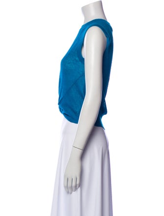 Veronica Beard Crew Neck Sleeveless Crop Top