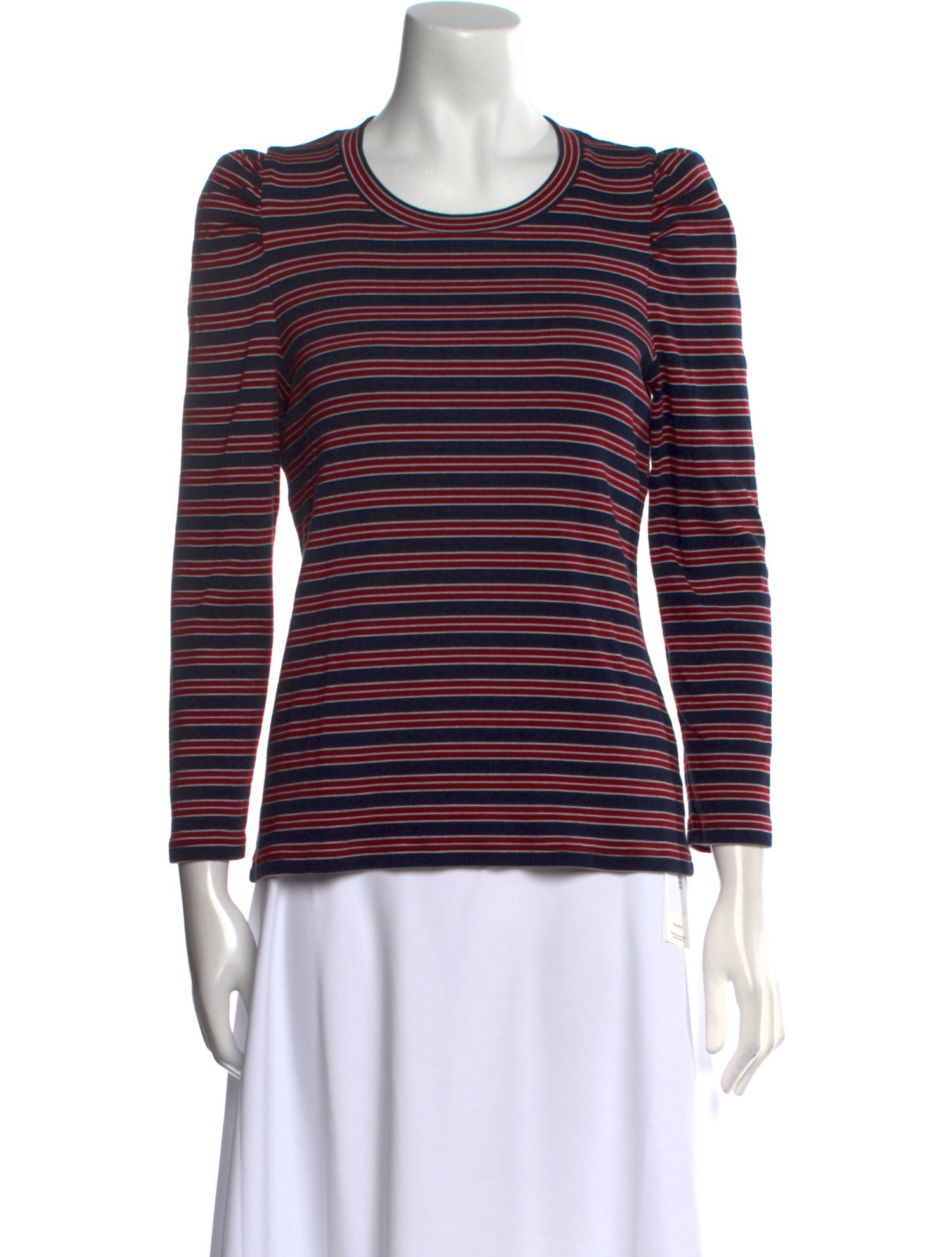 Veronica Beard Striped Crew Neck Top
