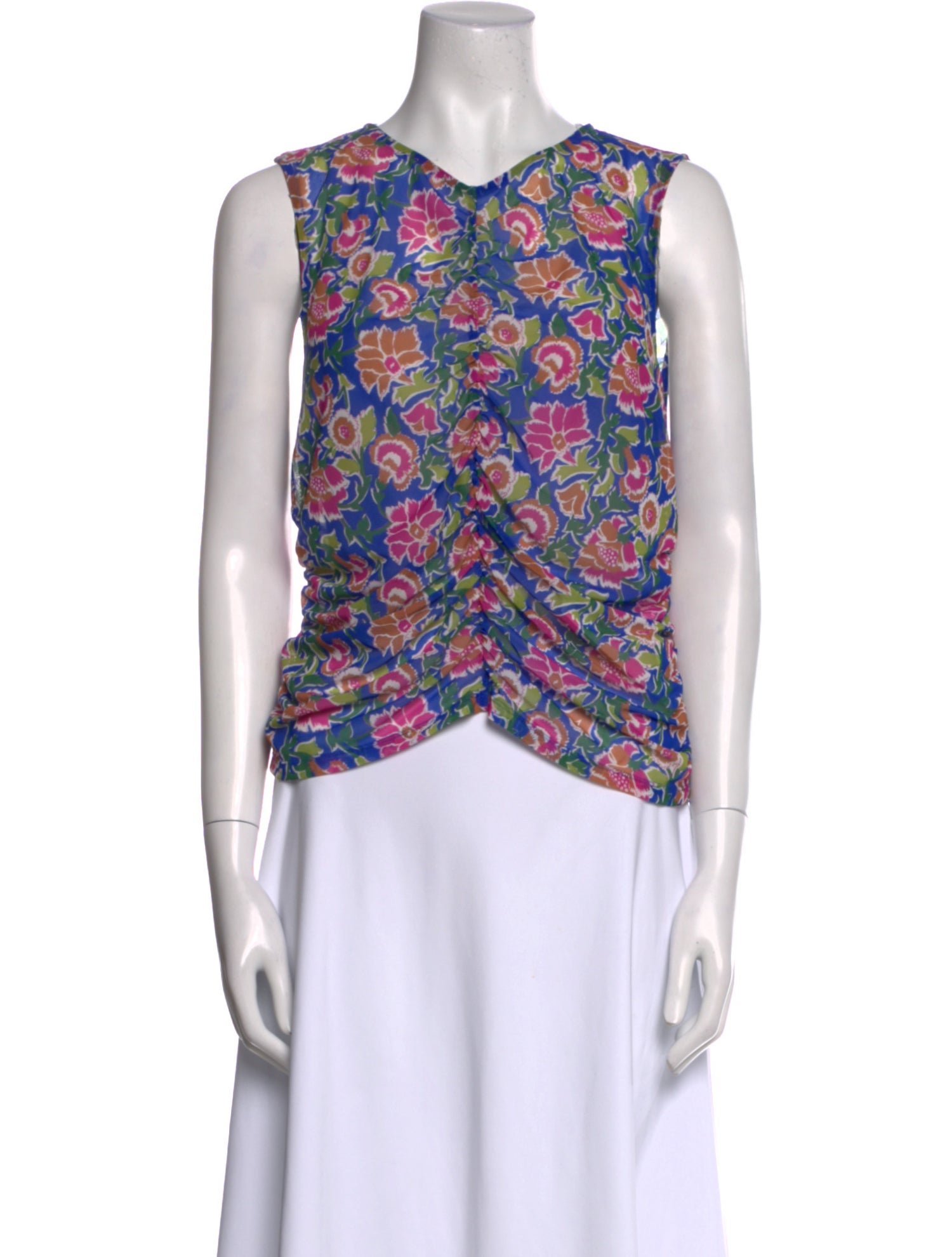 Veronica Beard Floral Print V-Neck Blouse w/ Tags