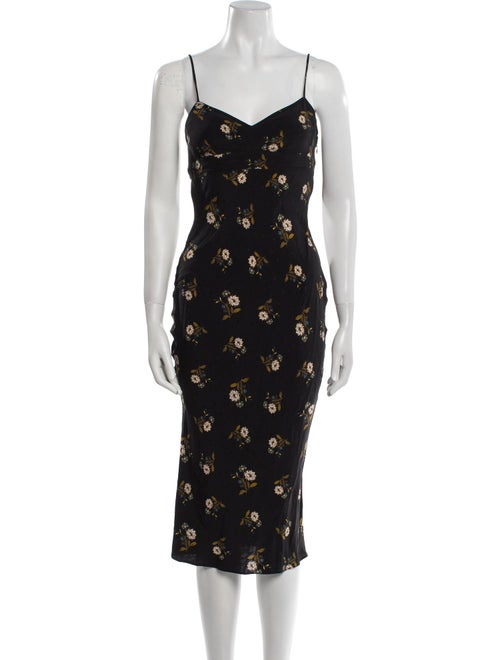Veronica Beard Floral Print Midi Length Dress