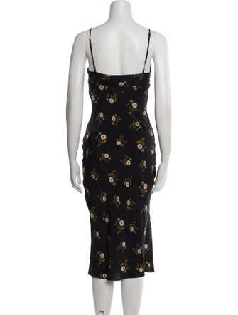 Veronica Beard Floral Print Midi Length Dress