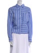 Veronica Beard Striped Long Sleeve Button-Up Top