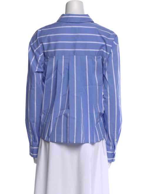 Veronica Beard Striped Long Sleeve Button-Up Top