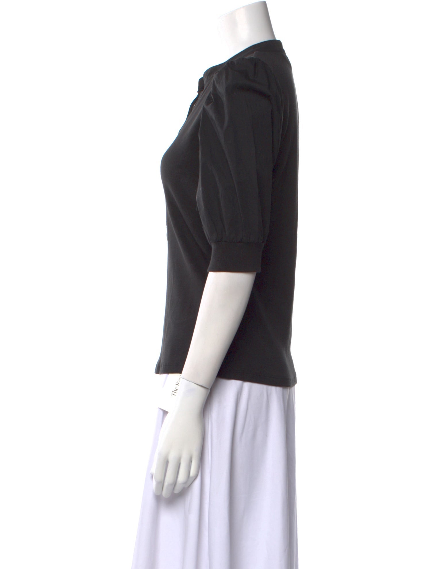 Veronica Beard V-Neck Three-Quarter Sleeve Polo