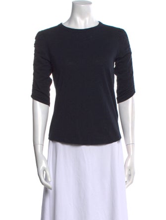 Veronica Beard Bateau Neckline Three-Quarter Sleeve T-Shirt