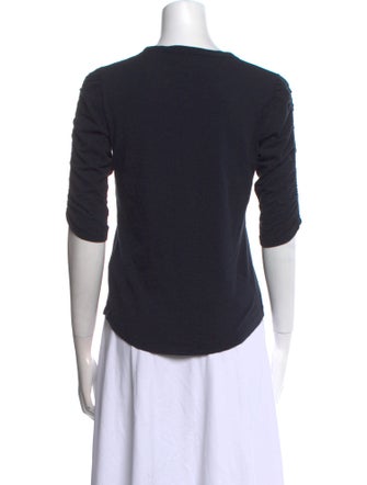 Veronica Beard Bateau Neckline Three-Quarter Sleeve T-Shirt