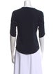 Veronica Beard Bateau Neckline Three-Quarter Sleeve T-Shirt
