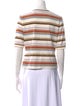 Veronica Beard Striped Crew Neck Crop Top