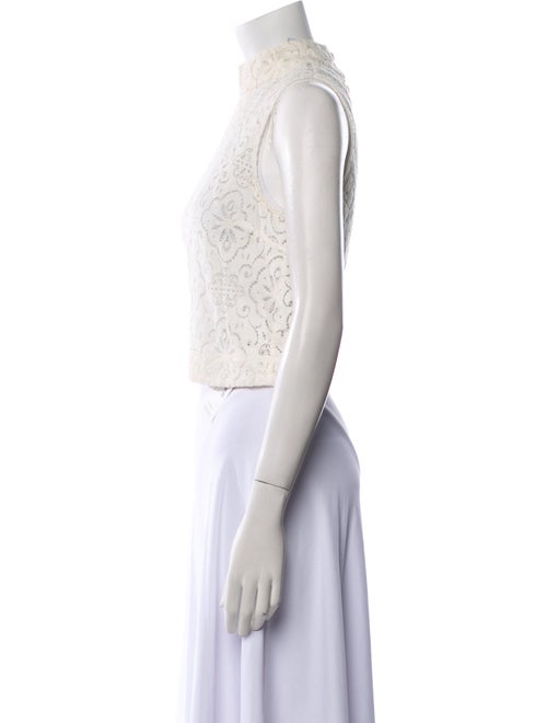 Veronica Beard Lace Mock Neck Crop Top