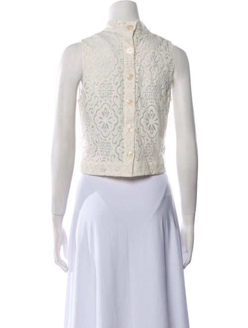 Veronica Beard Lace Mock Neck Crop Top