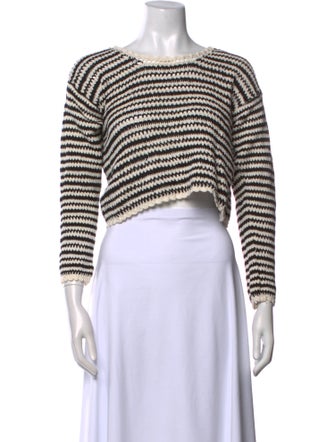 Veronica Beard Striped Scoop Neck Sweater