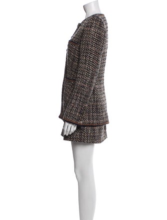 Veronica Beard Tweed Pattern Glitter Accents Skirt Suit