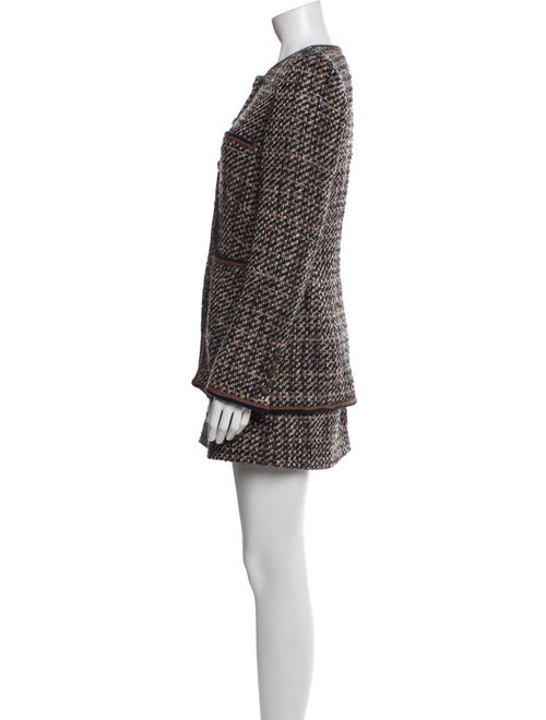 Veronica Beard Tweed Pattern Glitter Accents Skirt Suit