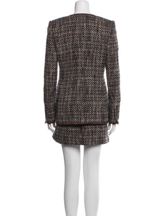 Veronica Beard Tweed Pattern Glitter Accents Skirt Suit