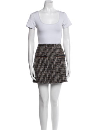 Veronica Beard Tweed Pattern Glitter Accents Skirt Suit