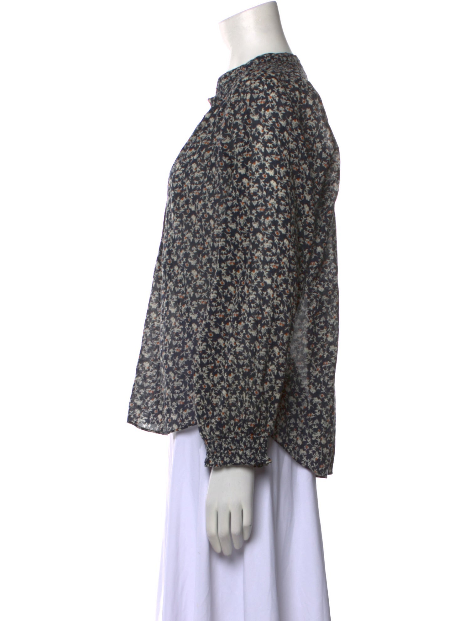 Veronica Beard Printed V-Neck Blouse