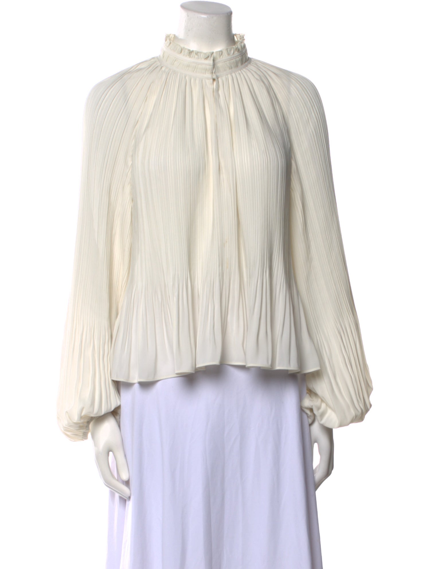 Veronica Beard Mock Neck Long Sleeve Blouse