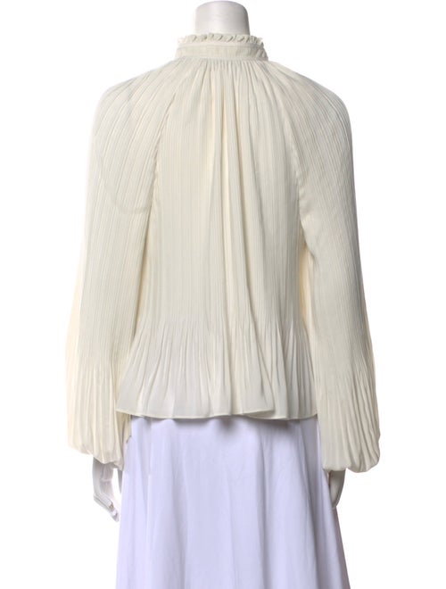 Veronica Beard Mock Neck Long Sleeve Blouse