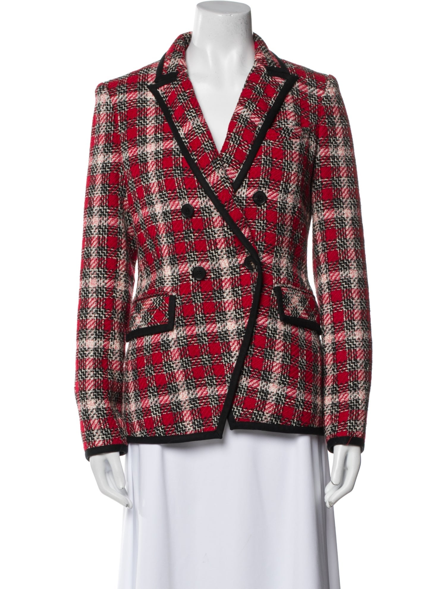Veronica Beard Plaid Print Blazer