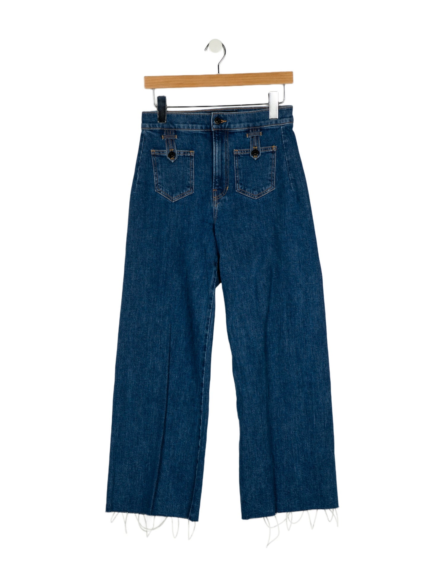 Veronica Beard Mid-Rise Wide Leg Jeans