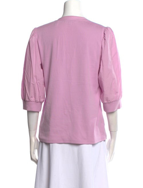 Veronica Beard V-Neck Three-Quarter Sleeve Blouse