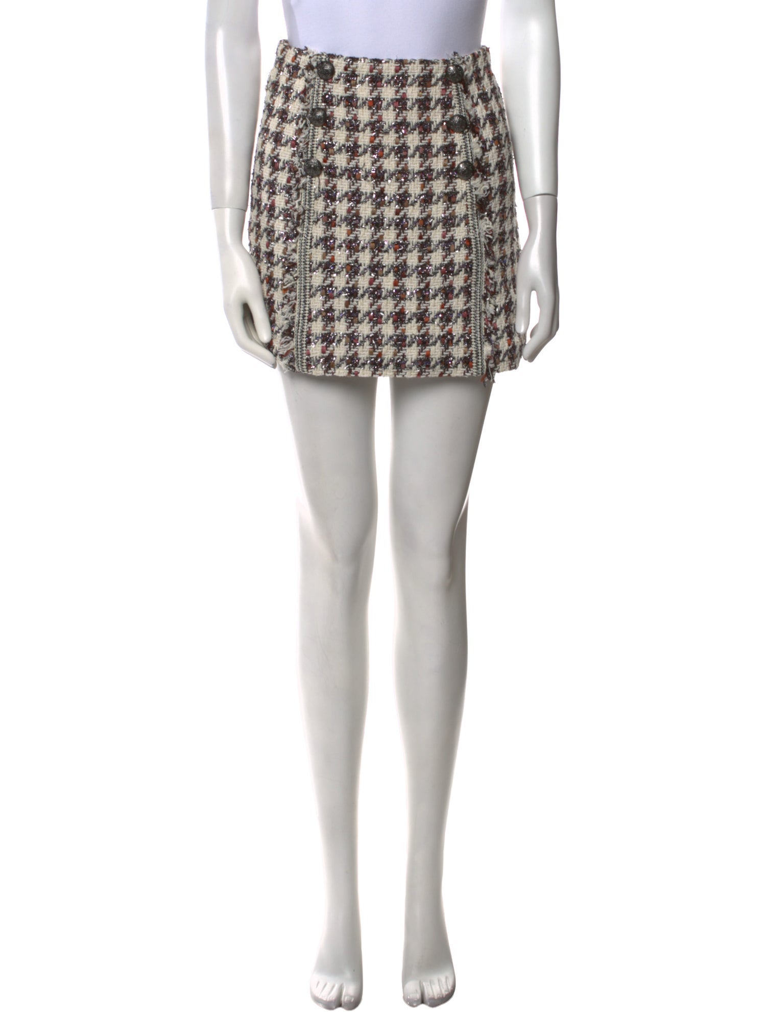 Veronica Beard Tweed Pattern Mini Skirt