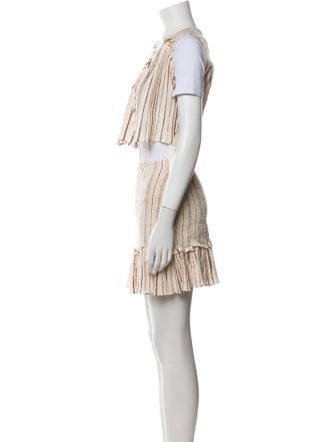 Veronica Beard Striped Glitter Accents Skirt Set