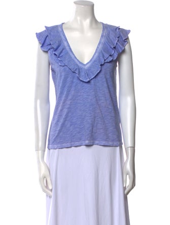 Veronica Beard V-Neck Short Sleeve Top