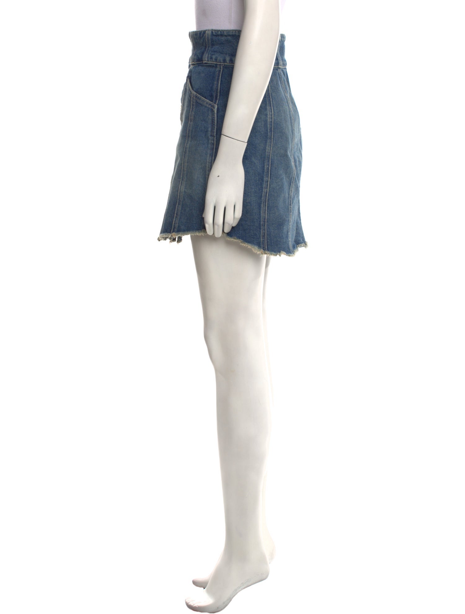 Veronica Beard Raw-Edge Trim Mini Skirt