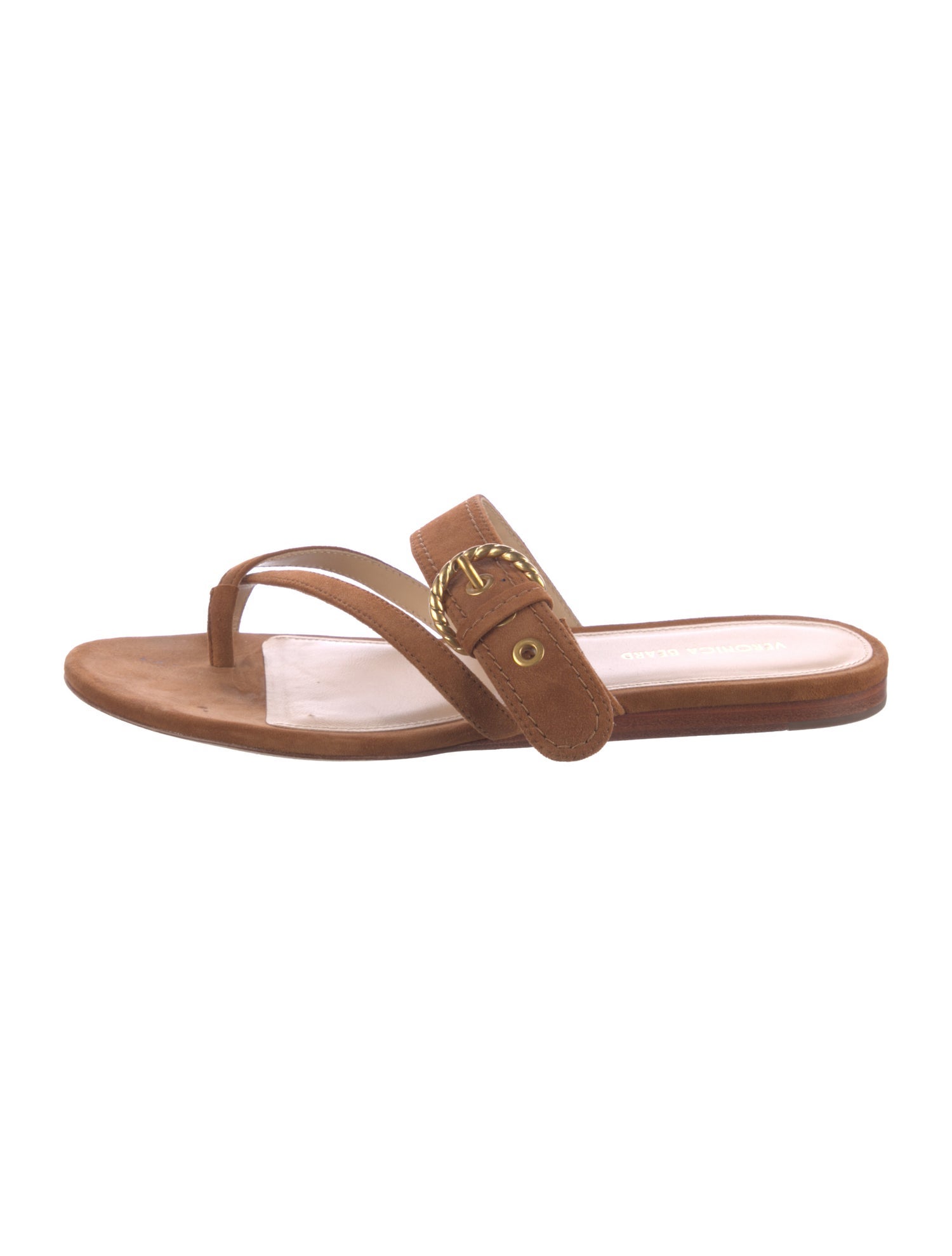 Veronica Beard Suede Whipstitch Trim Slides