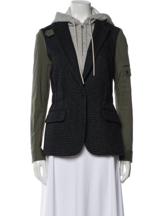 Veronica Beard Wool Colorblock Pattern Blazer