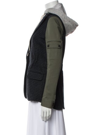 Veronica Beard Wool Colorblock Pattern Blazer