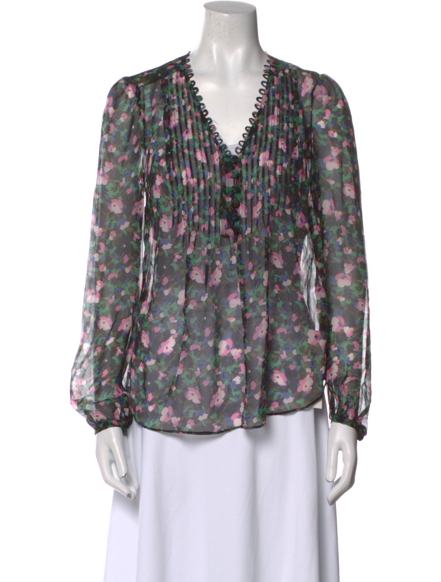 Veronica Beard Silk Floral Print Blouse