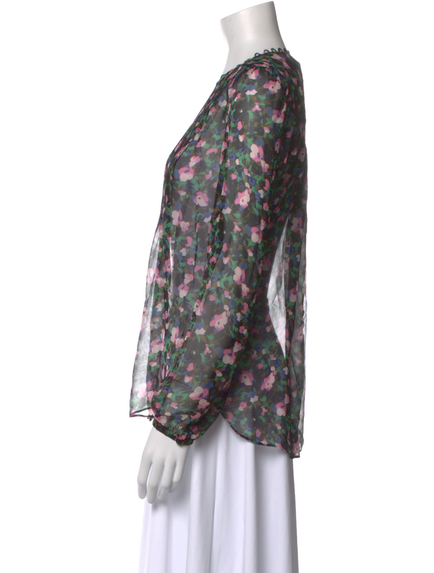 Veronica Beard Silk Floral Print Blouse
